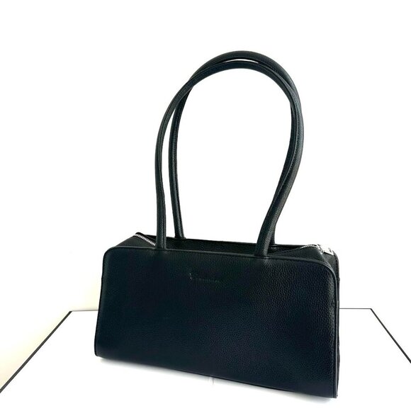 BOSTANTEN Otilia Functional Black Leather Shoulder Bag - Picture 9 of 13